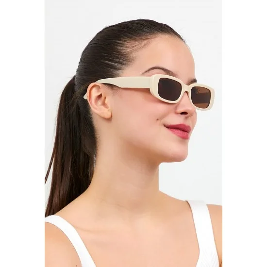 TurkAttar Modalucci Women s Sunglasses Stylish Design Polarized Lenses UV Protection High Quality Eyewear in Beige with Brown Lenses